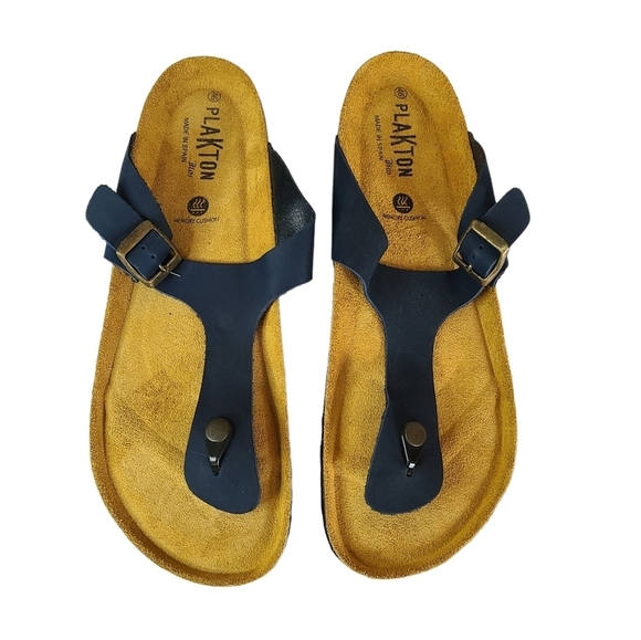 Plakton jazlyn handmade in spain cork midsole thong sandals Size 46 / US 13-13.5 - Picture 1 of 6